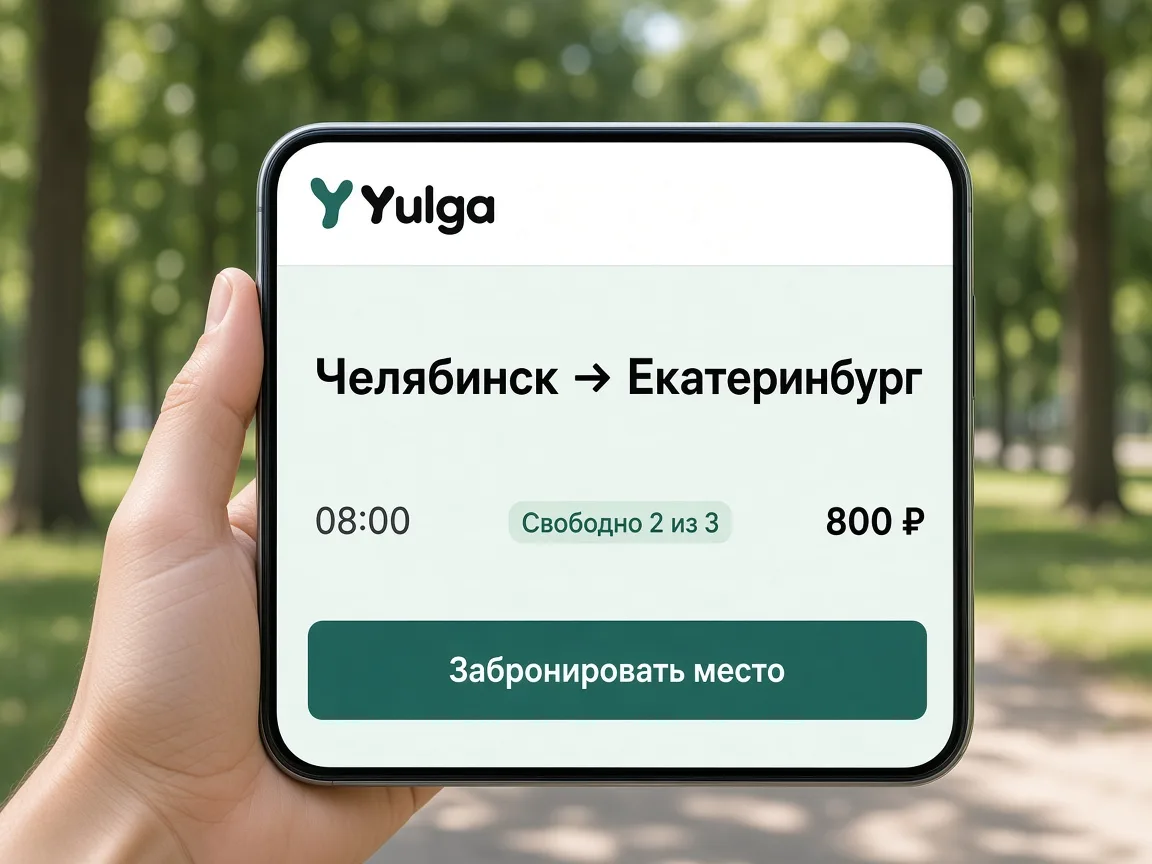 Yulga — экран маршрута и мест в поездке